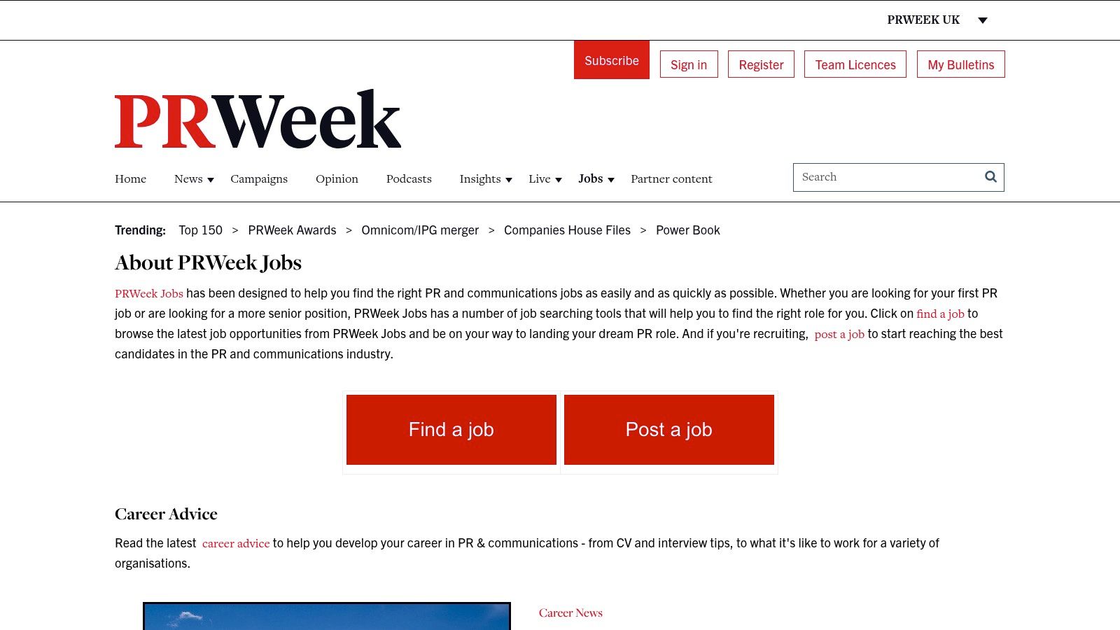 PRWeek Jobs (UK)