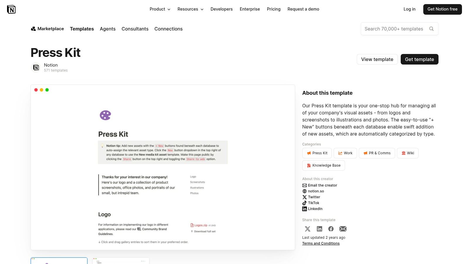 Notion (Press Kit Template)